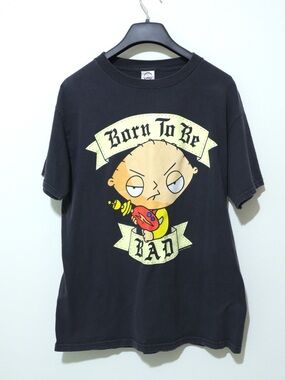 Vintage 2005 Family Guy Stewie Griffin T-Shirt Born To Be Bad Size M Delta